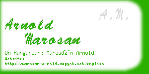 arnold marosan business card